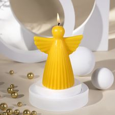 Świeca z wosku pszczelego Anioł duży w prążki