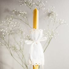 Świeca z wosku pszczelego Gromnica duża profitka biała