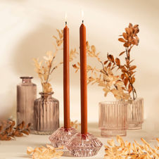 Świeca woskowa O-07  stołowa - kolor brązowy