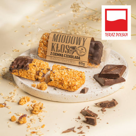 Miodowy kłos z ciemną czekoladą 80g