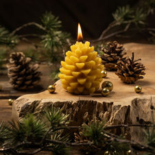 Świeca z wosku pszczelego szyszka mała