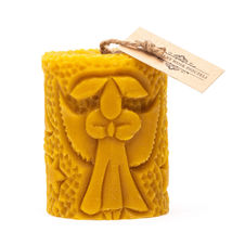 Świeca z wosku pszczelego walec z aniołem