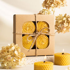 Zestaw Świec z Węzy Pszczelej Złoty Blask