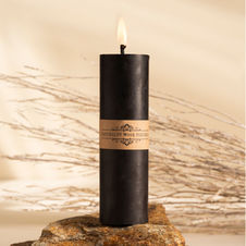 Świeca z wosku pszczelego walec cienki czarny