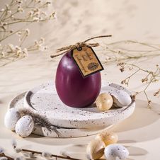 Świeca wielkanocna jajko gładkie fioletowe