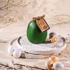 Świeca wielkanocna jajko gładkie zielone