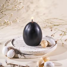 Świeca z wosku pszczelego jajko gładkie czarne