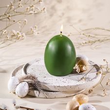 Świeca z wosku pszczelego jajko gładkie zielone