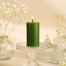 Świeca z wosku pszczelego okrągła mała zielona