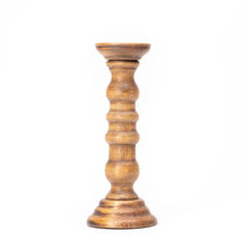 Świecznik drewniany brązowy wysokość 31 cm