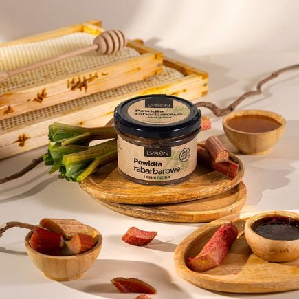 Powidła rabarbarowe z miodem pszczelim 200g