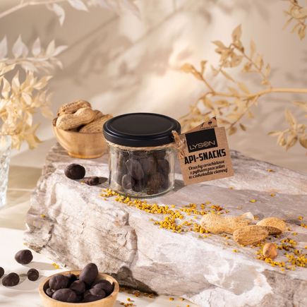 Api Snacks Orzechy arachidowe w czekoladzie ciemnej z pyłkiem 50g