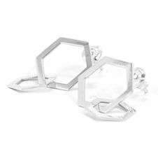 Kolczyki – hexagon zapleciony srebro