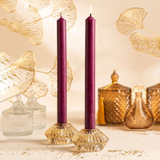 Świeca z wosku pszczelego fioletowa stołowa fi 2 cm / wys 25 cm