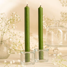 Świeca z wosku pszczelego zielona stołowa fi 2 cm / wys 25 cm