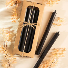 Zestaw świec stołowych 4 sztuki fi 2cm / wys 25cm / czerń
