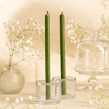 Świeca z wosku pszczelego O-07 stołowa - kolor zielony