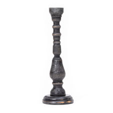 Świecznik drewniany czarny wysokość 32 cm
