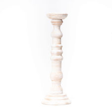 Świecznik drewniany II biały wysokość 42 cm