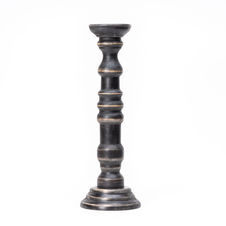 Świecznik drewniany II czarny wysokość 42 cm