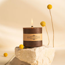 Świeca z wosku pszczelego walec mały - kolor brązowy