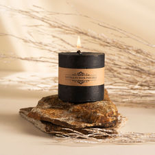 Świeca z wosku pszczelego walec mały - kolor czarny