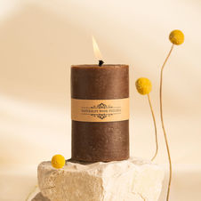 Świeca z wosku pszczelego walec średni - kolor brązowy