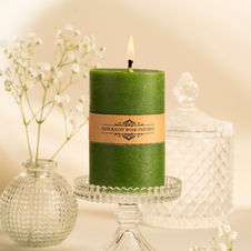 Świeca z wosku pszczelego walec średni - kolor zielony