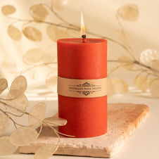 Świeca z wosku pszczelego walec duży - kolor czerwony