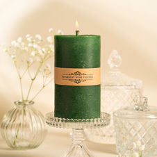 Świeca z wosku pszczelego walec duży - kolor zielony